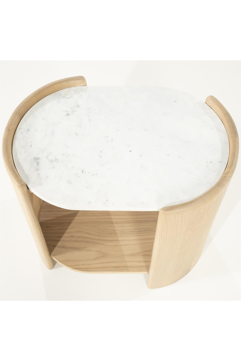 Oval White Marble Side Table | Oroa.com
