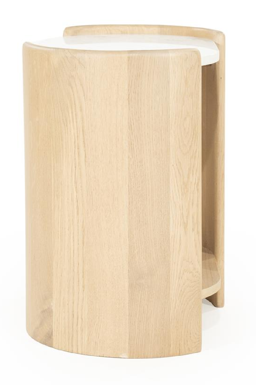 Oval White Marble Side Table | Oroa.com