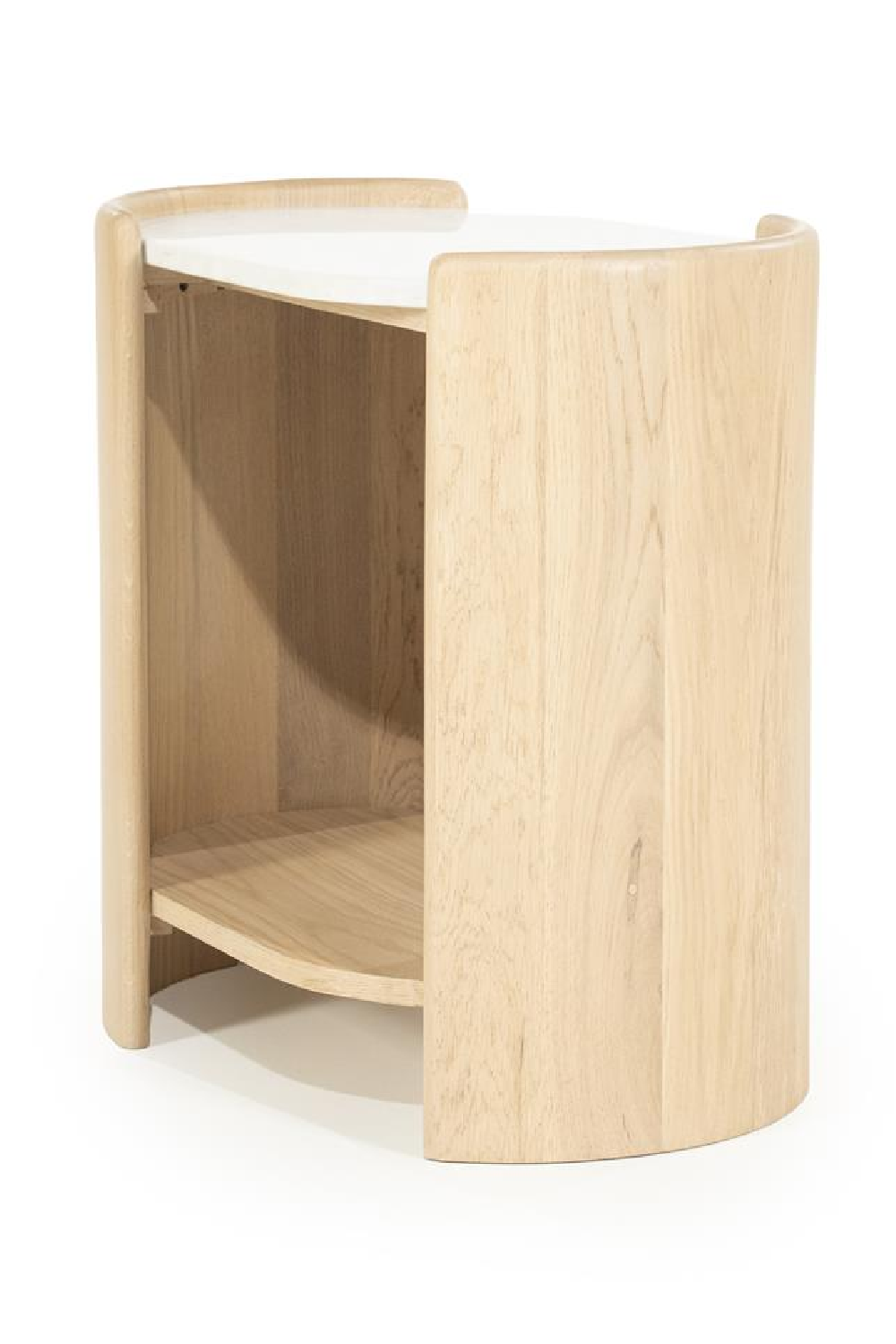 Oval White Marble Side Table | Oroa.com