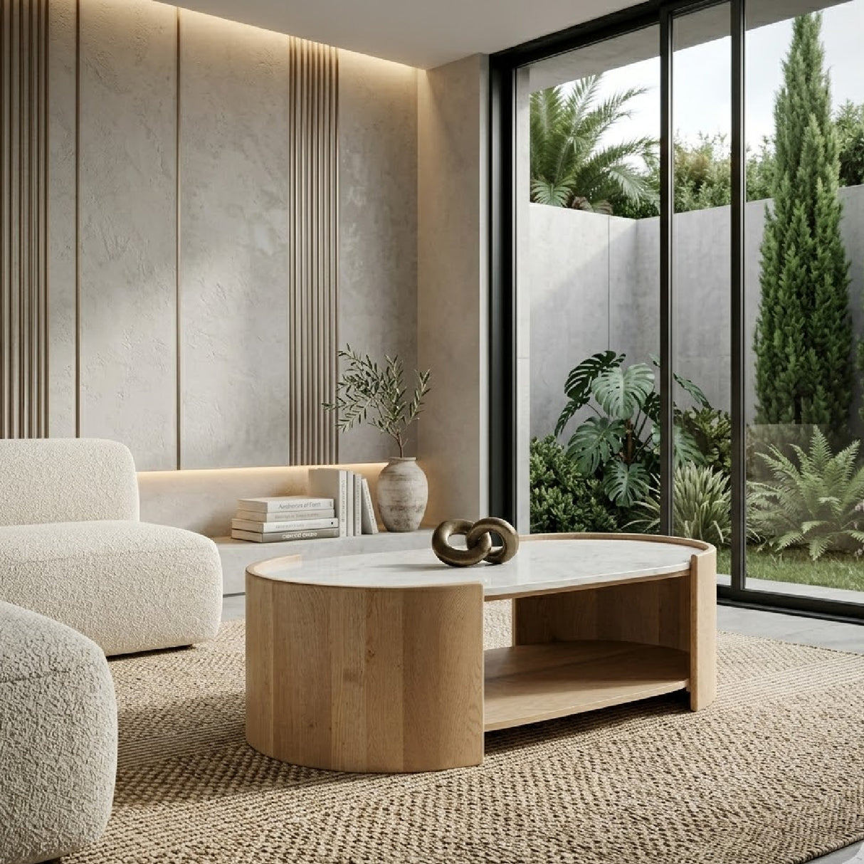 Oval White Marble Coffee Table | Oroa.com