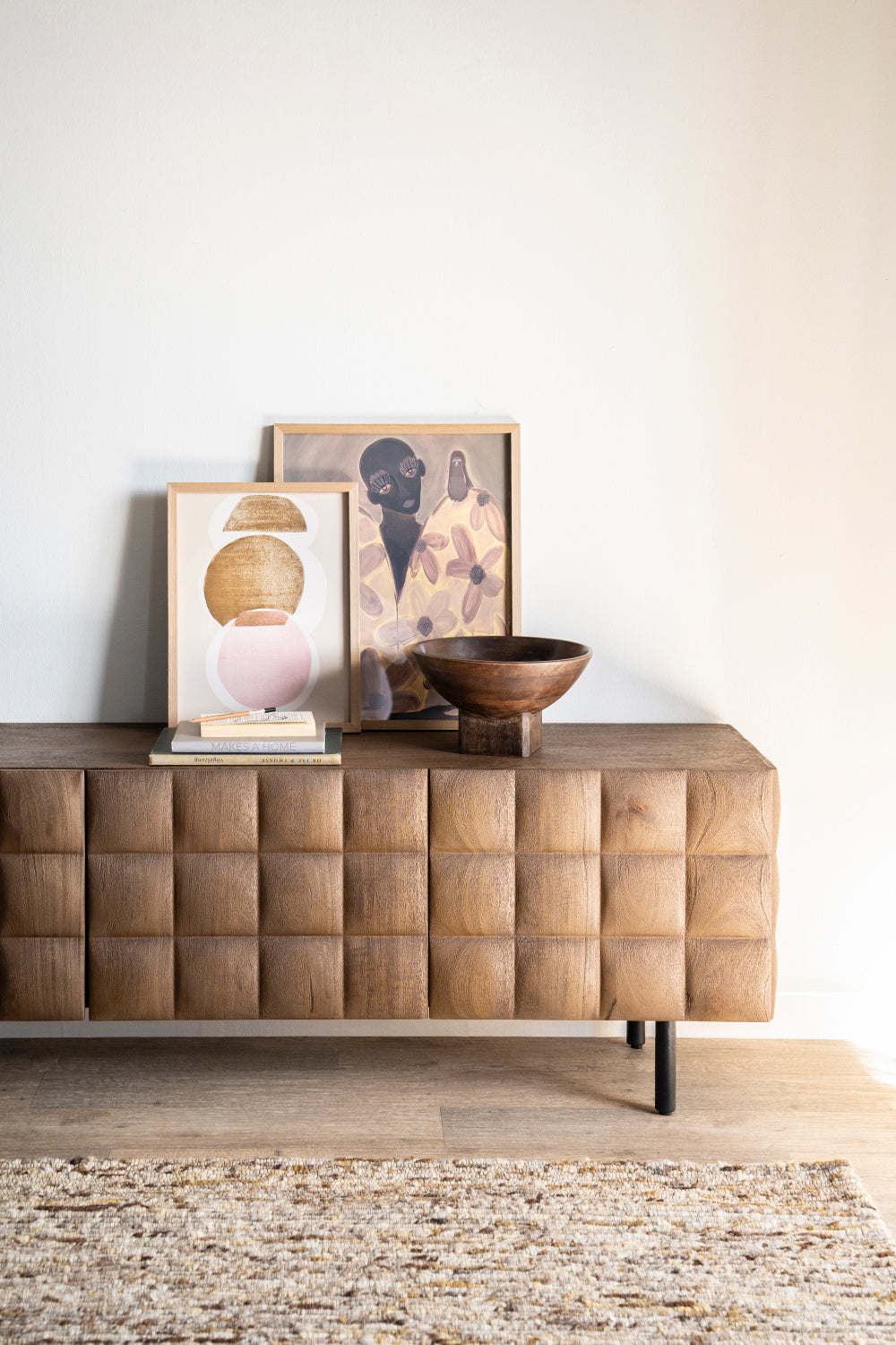 Carved Mango Wood TV Cabinet | Oroa.com