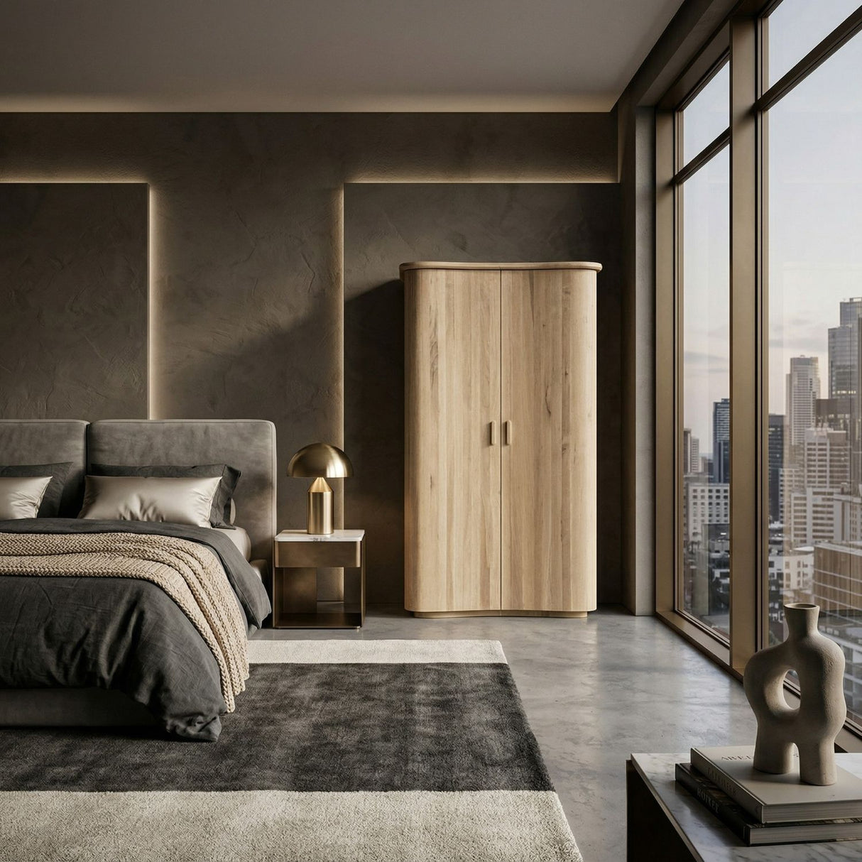 Lacquered Oak 2-Door Cabinet | Oroa.com