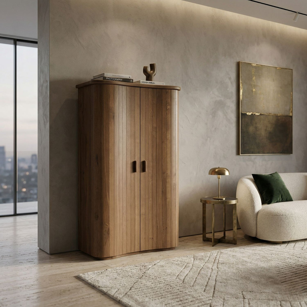 Lacquered Oak 2-Door Cabinet | Oroa.com