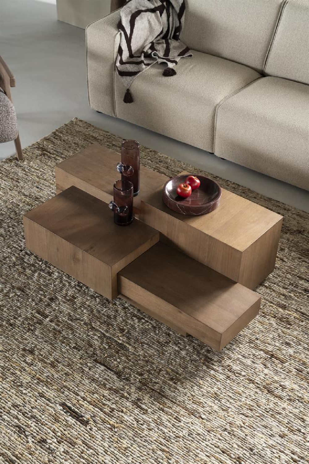 Multilayered Rectangular Oak Coffee Table | Oroa.com
