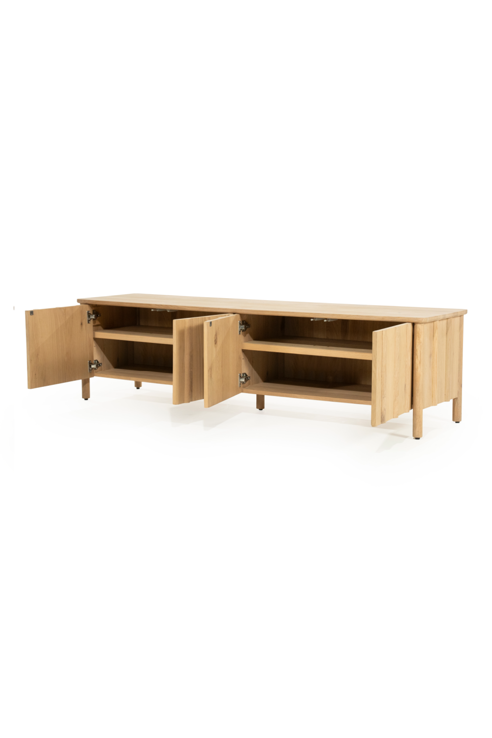 Oak Wood 4-Door TV Cabinet | Eleonora Jake | OROA.com