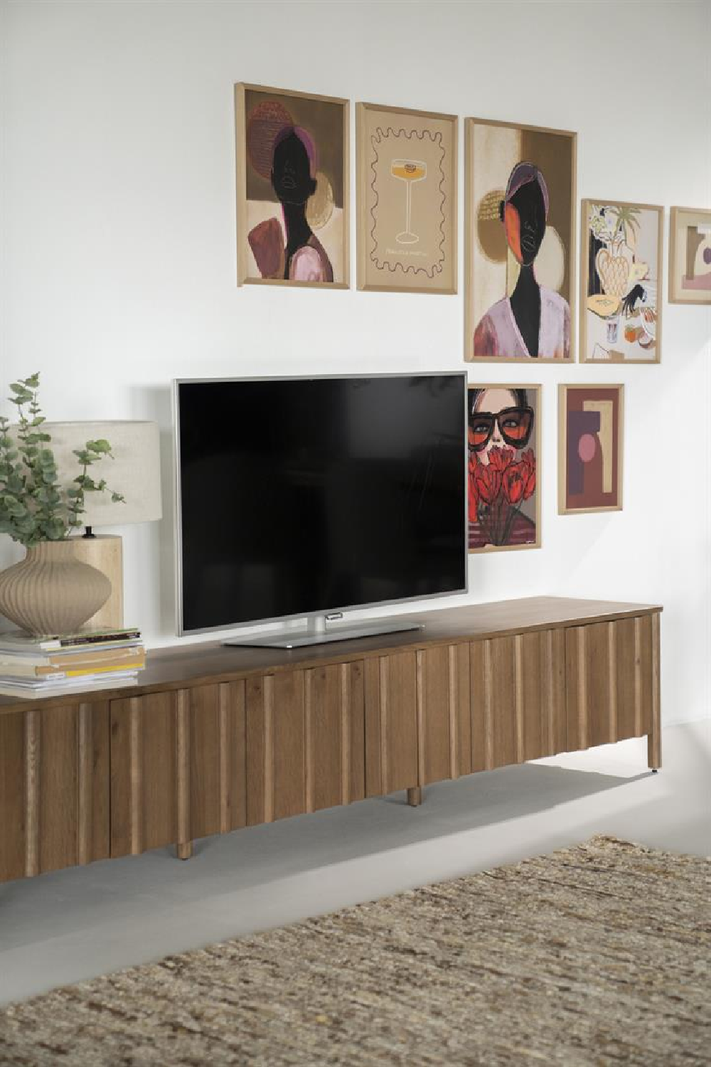 Oak Wood 6-Door TV Cabinet | Eleonora Jake | Oroa.com