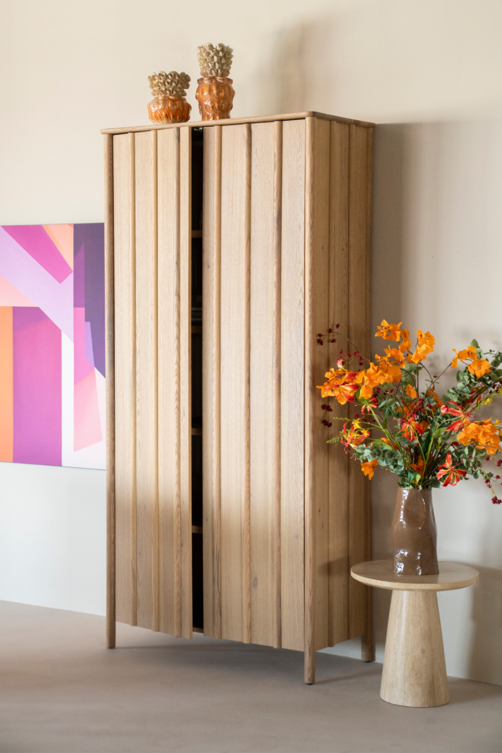 Oak Wood 2-Door Cabinet | Oroa.com