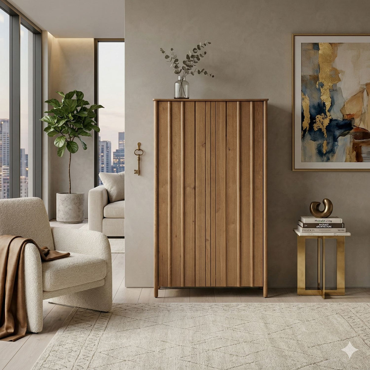 Oak Wood 2-Door Cabinet | Oroa.com