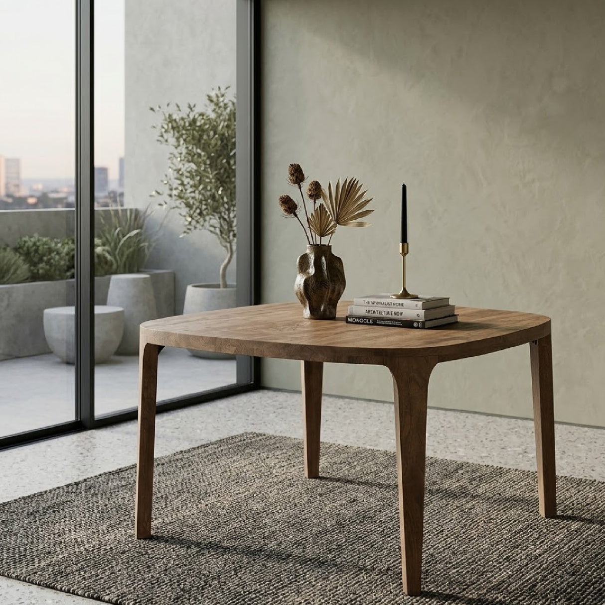 Brushed Mango Wood Dining Table | Oroa.com