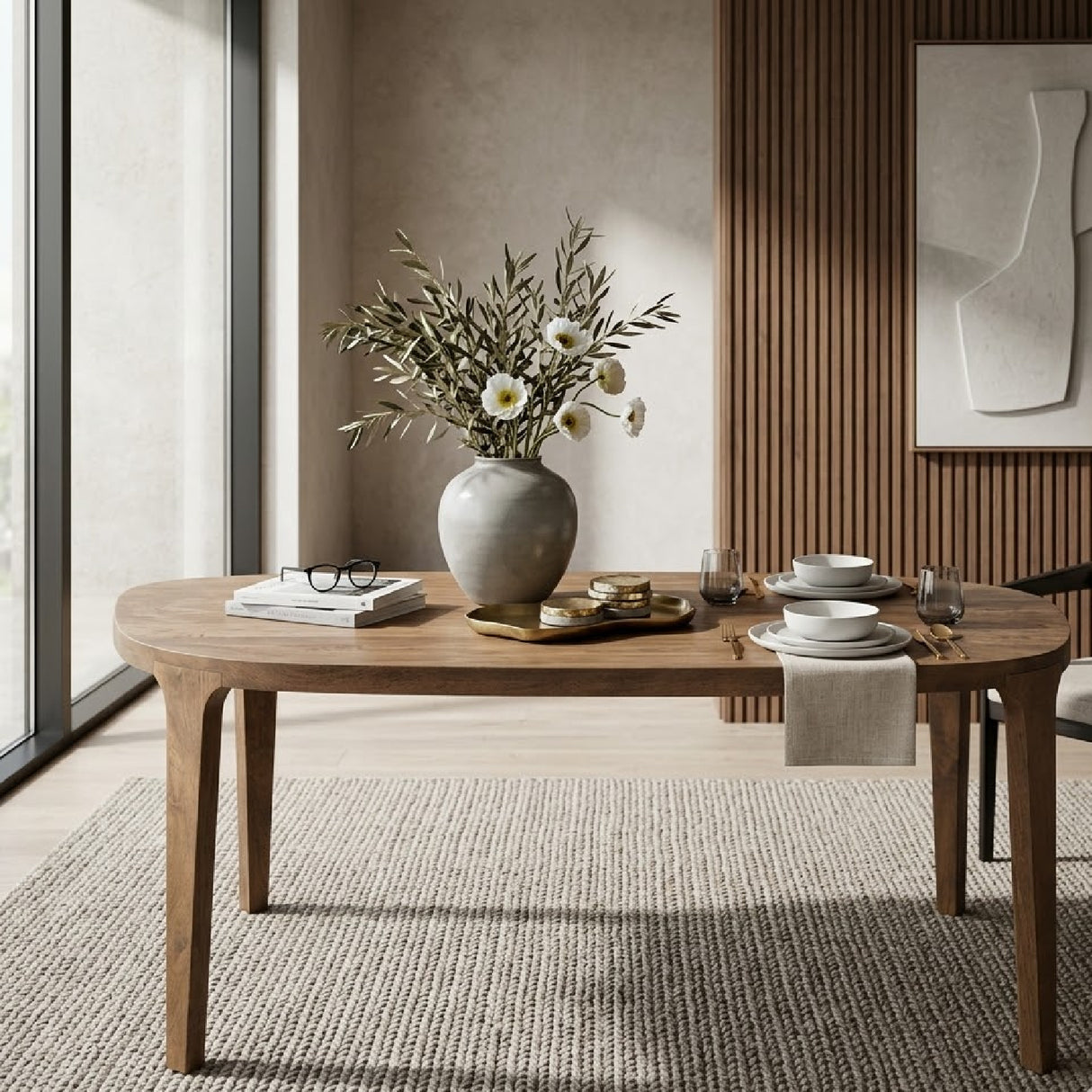 Brushed Mango Wood Dining Table | Oroa.com