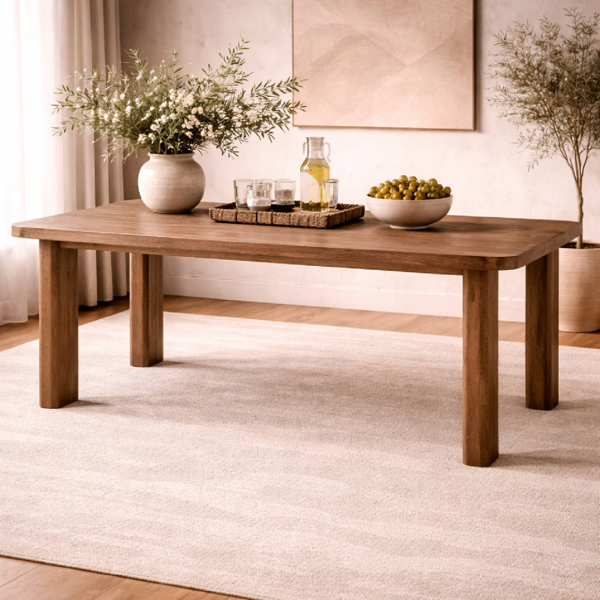 Brushed Mango Wood Dining Table | Oroa.com