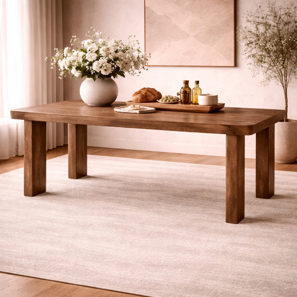 Brushed Mango Wood Dining Table | Oroa.com