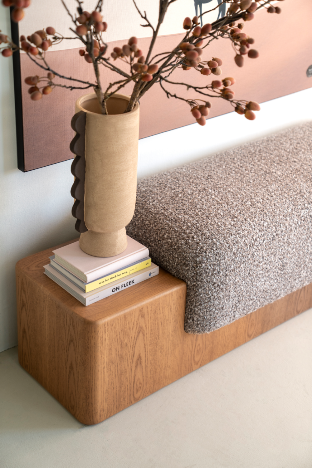 Cushioned Ash Wood Bench | Oroa.com