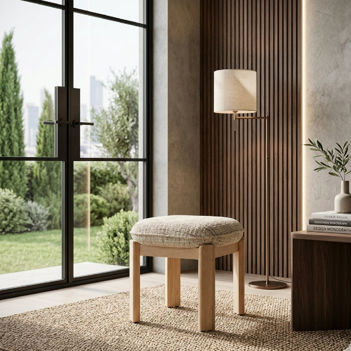 Cushioned Oak Stool | Oroa.com