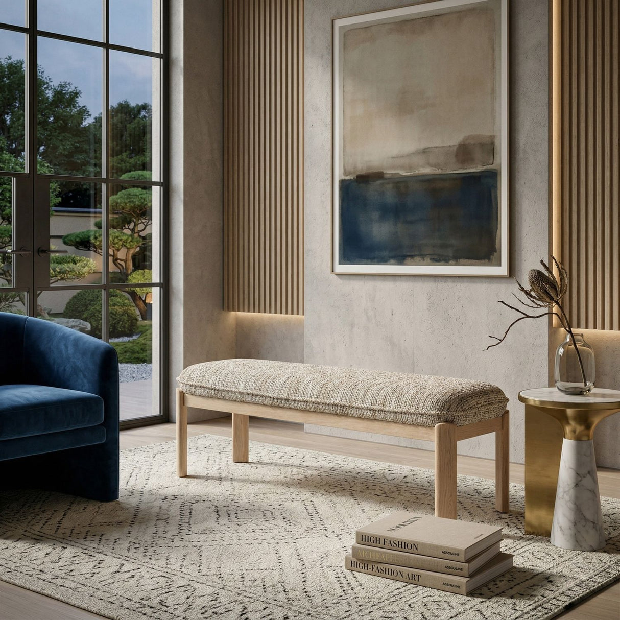 Cushioned Oak Bench | Oroa.com