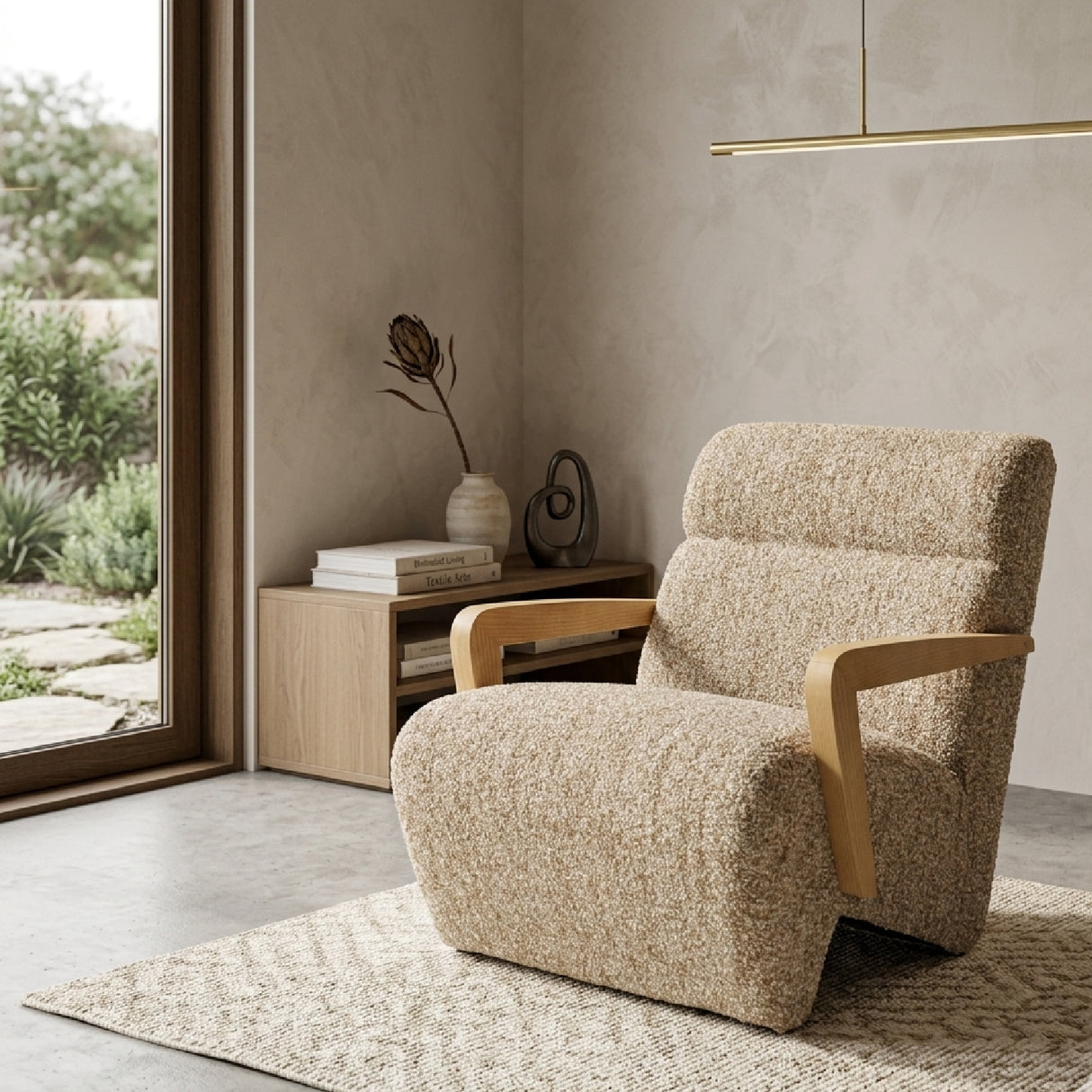 Fabric Upholstered Lounge Armchair | Oroa.com
