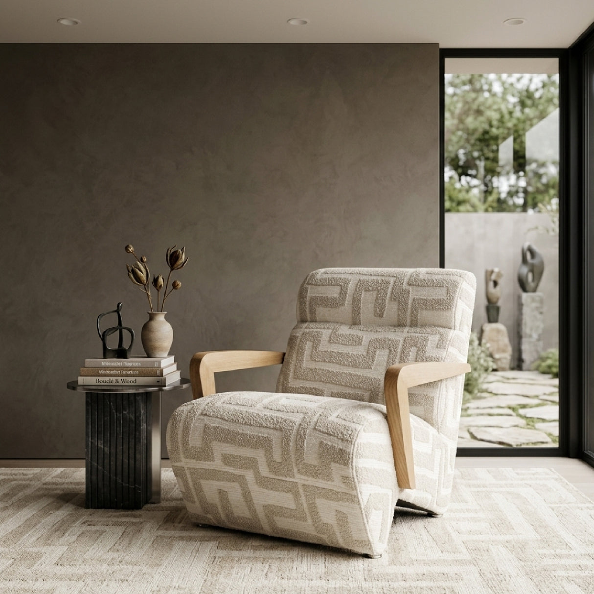 Printed Fabric Lounge Armchair | Oroa.com