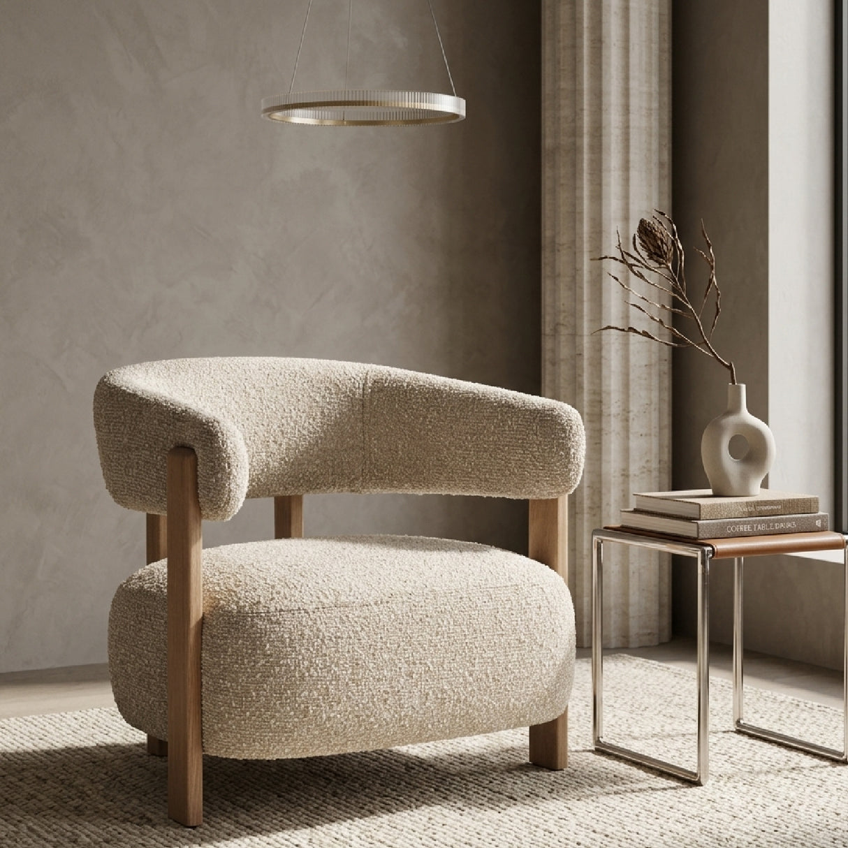Curved Back Lounge Armchair | Oroa.com