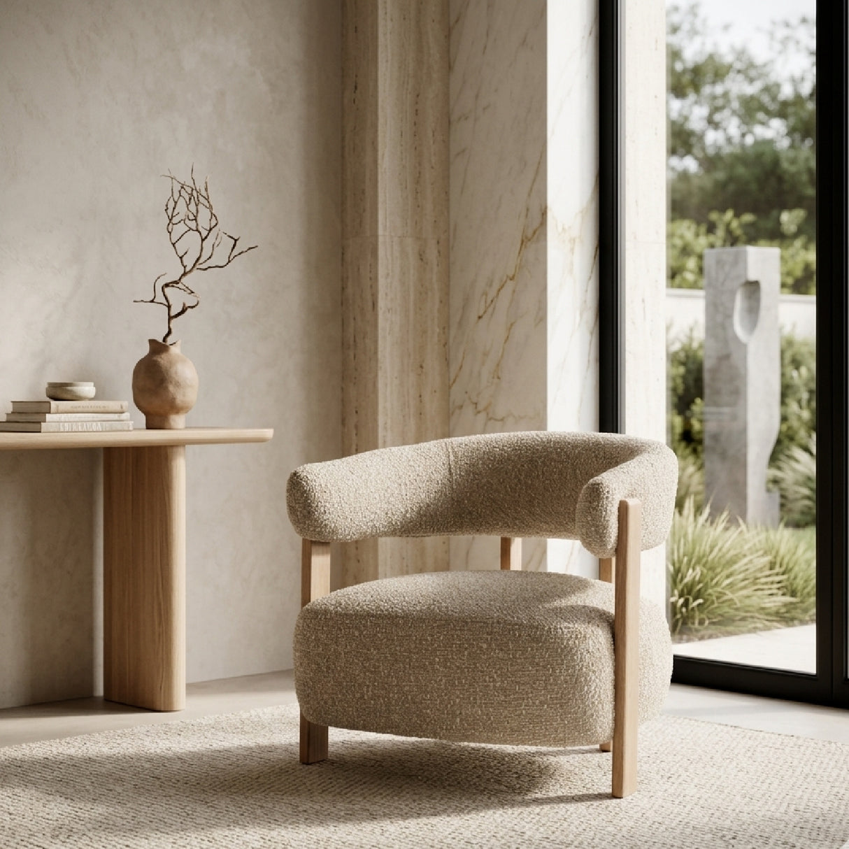 Curved Back Lounge Armchair | Oroa.com