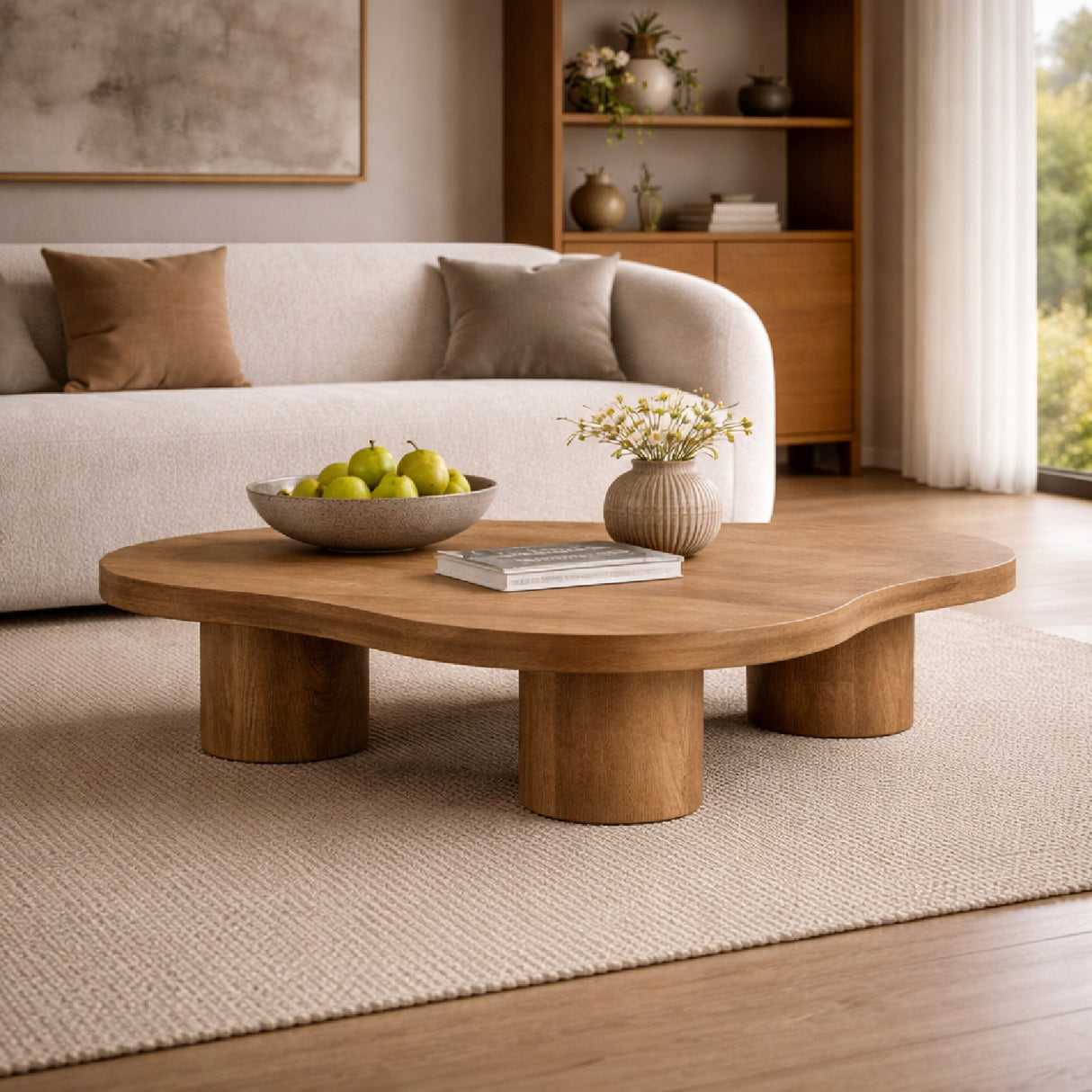 Modern European furniture - Organic-Shaped Wooden Coffee Table - www.oroa.com | Oroa.com
