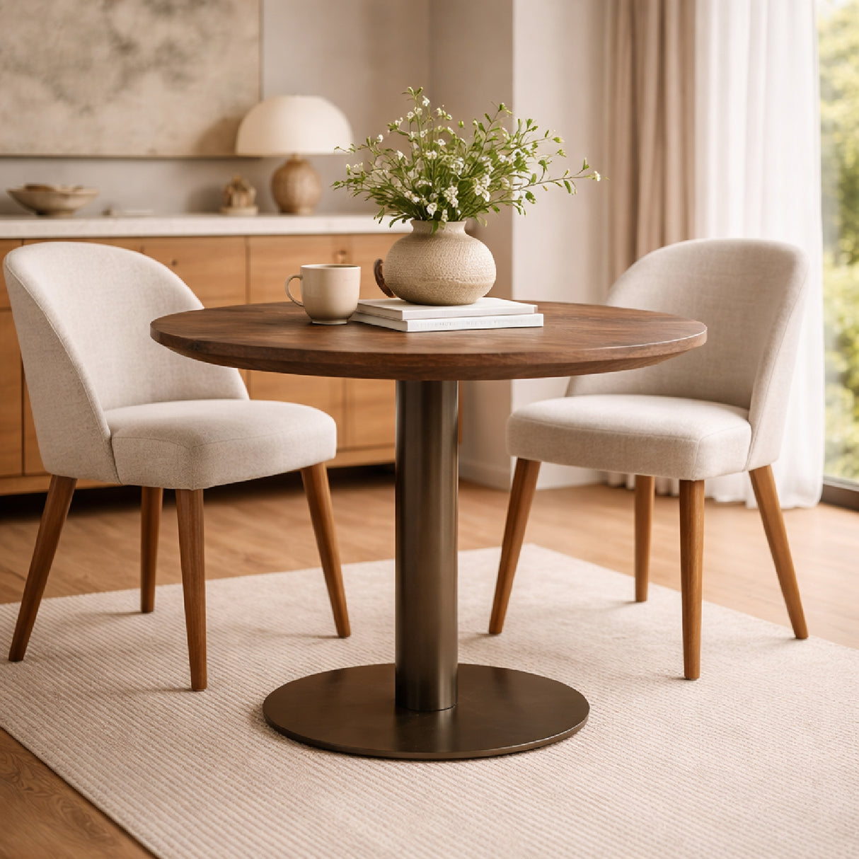 Pedestal Mango Wood Coffee Table | Oroa.com
