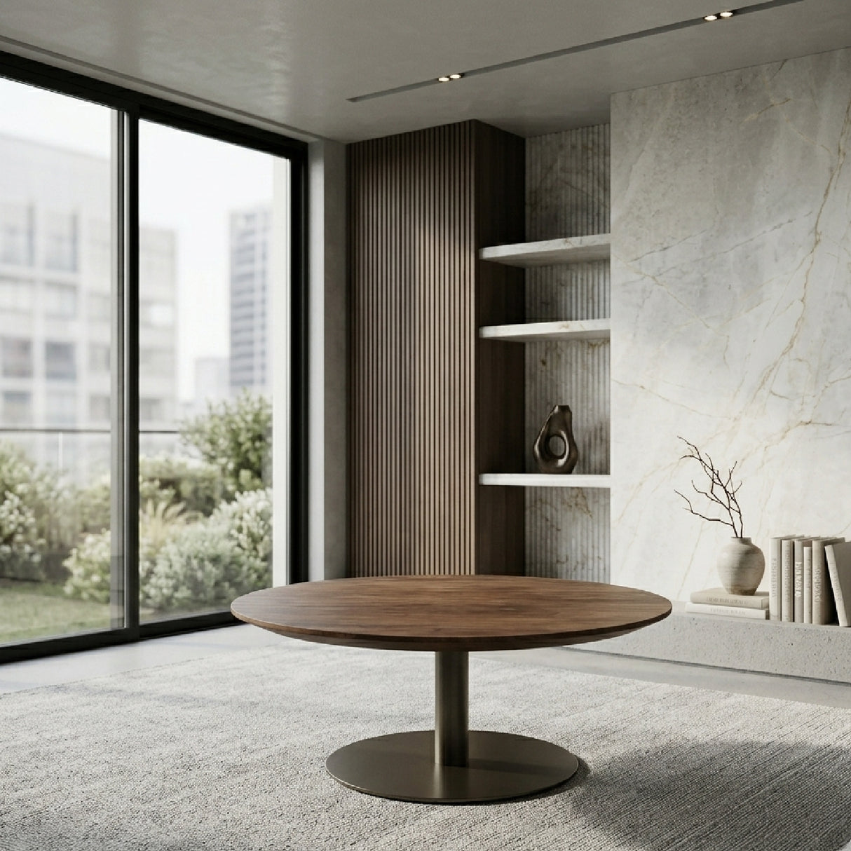 Pedestal Mango Wood Coffee Table | Oroa.com