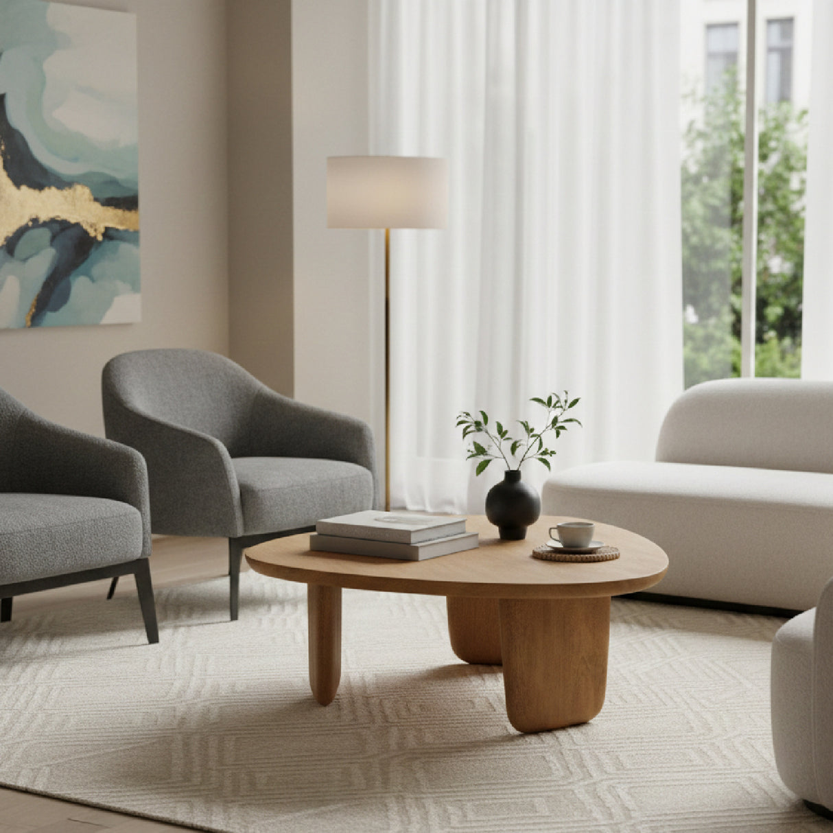 Brushed Mango Wood Coffee Table L | Oroa.com