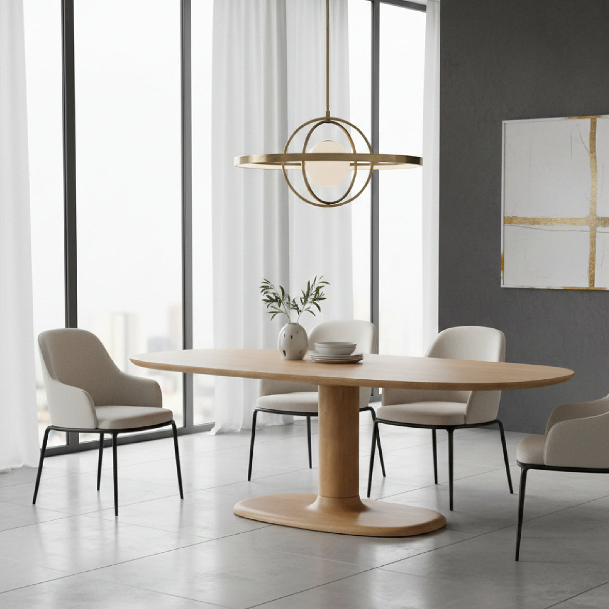 Brushed Wood Dining Table M | Oroa.com