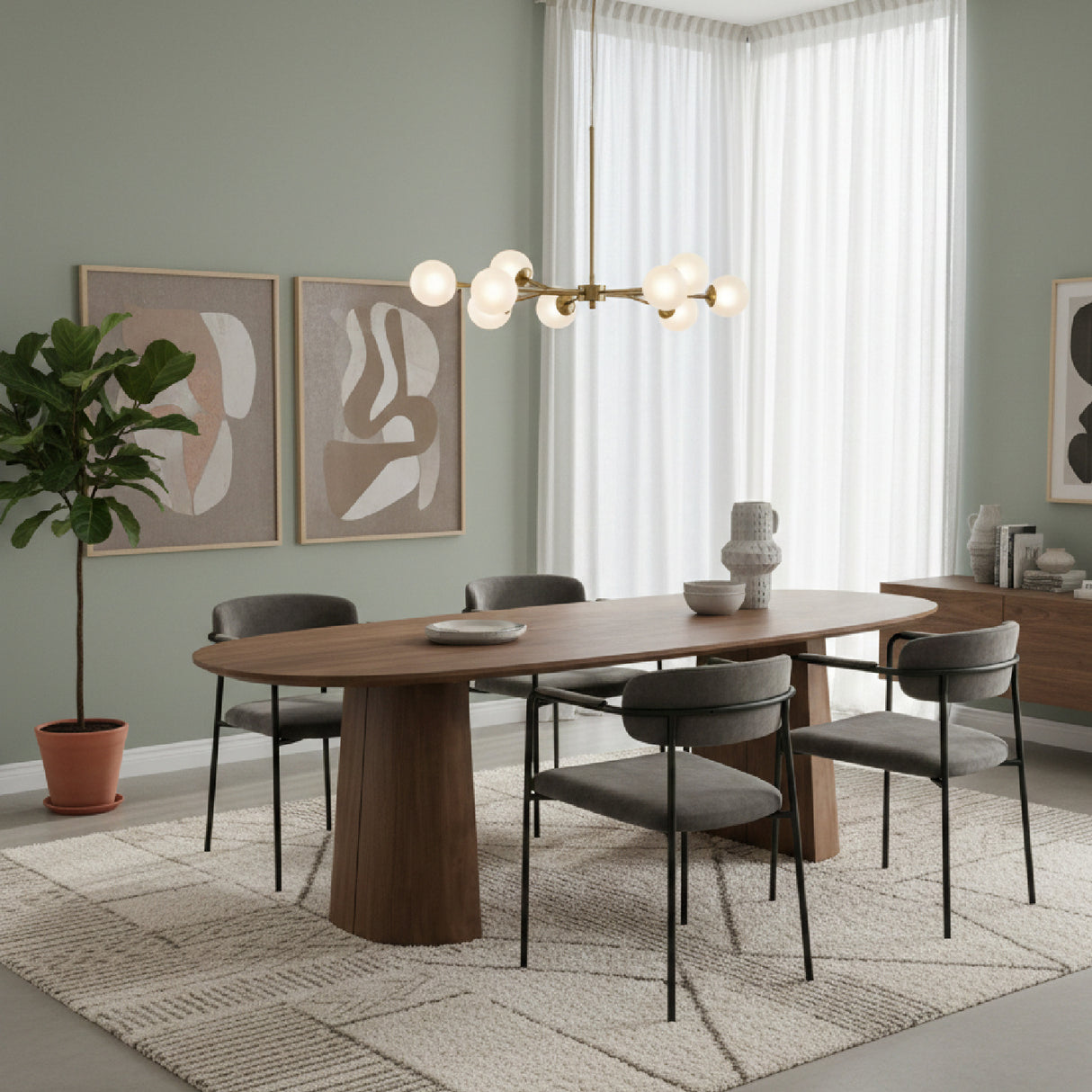 Brushed Mango Wood Dining Table S | Eleonora Lune | Oroa.com