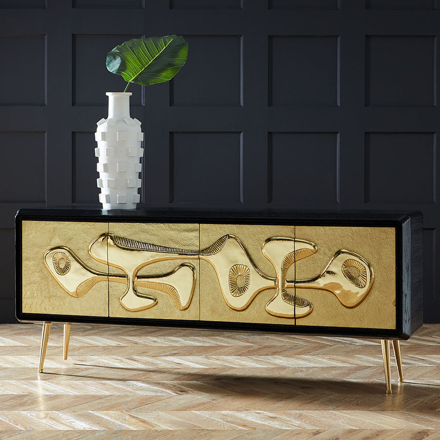 Hammered Brass 4-Door Sideboard | Jonathan Adler Reform | Oroa.com