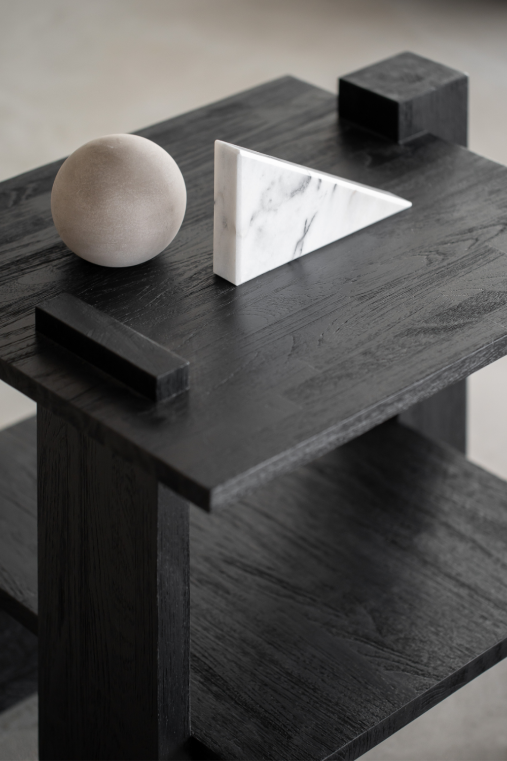 Black Teak Architectural Side Table | Ethnicraft Abstract | OROA.com