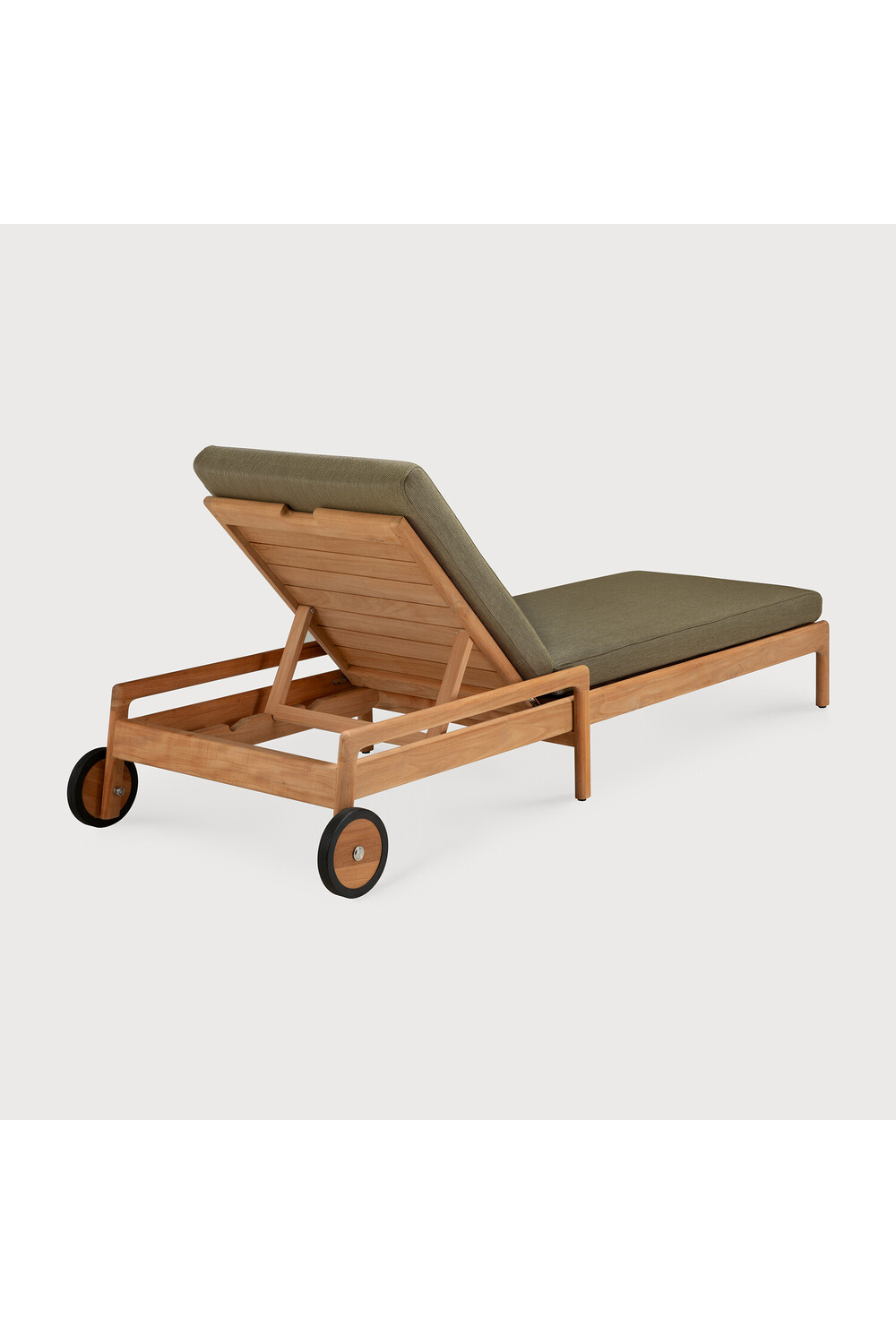 Teak Wheeled Adjustable Outdoor Lounger | Ethnicraft Jack | Oroa.com