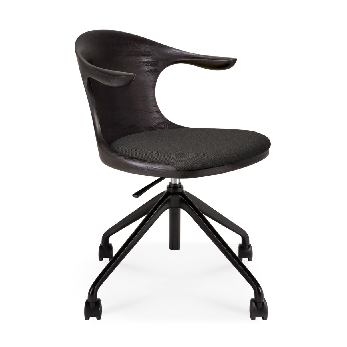 Modern European furniture - Varnished Teak Cushioned Office Chair - www.oroa.com | Oroa.com