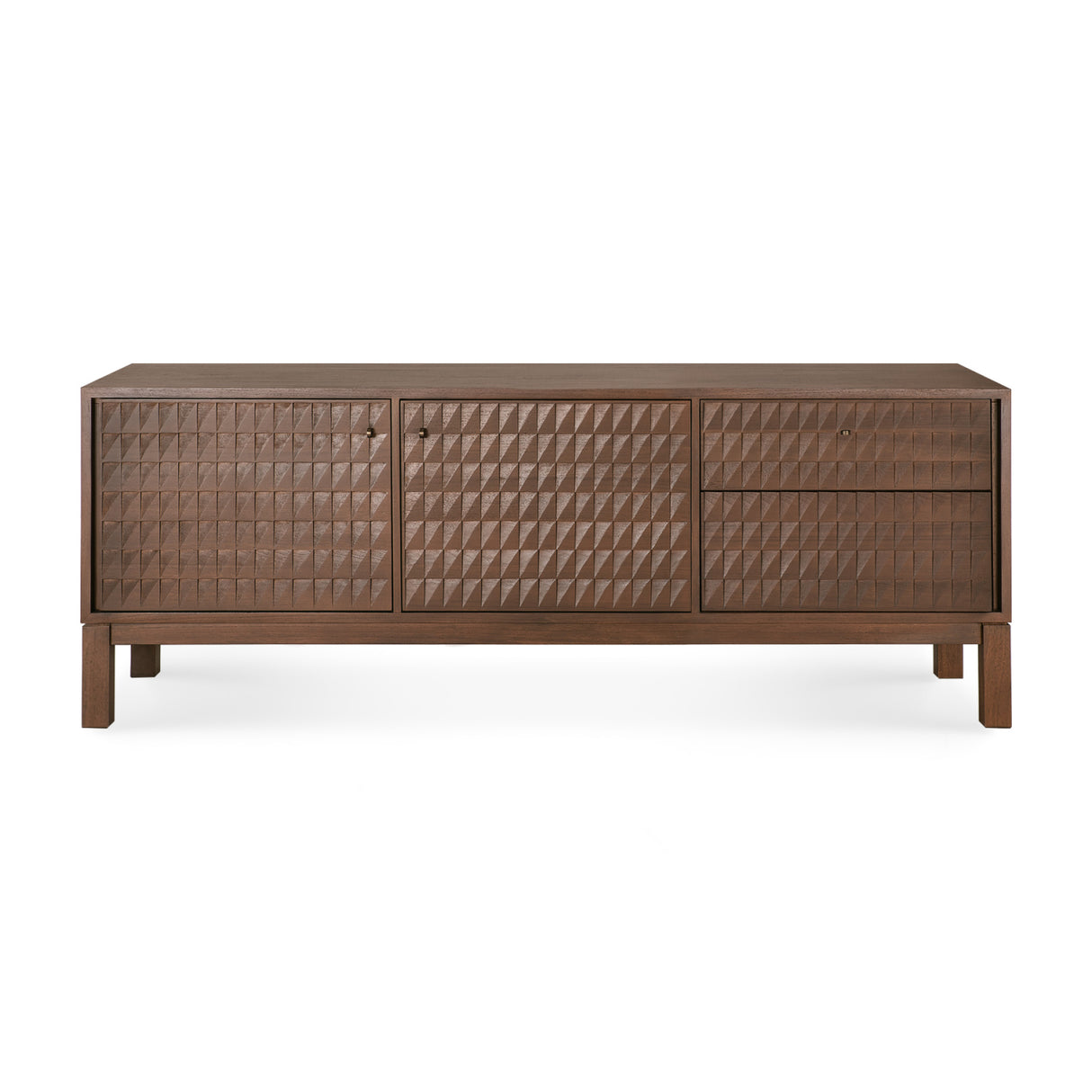 Modern European furniture - Brown Teak Carved TV Cabinet - www.oroa.com | Oroa.com
