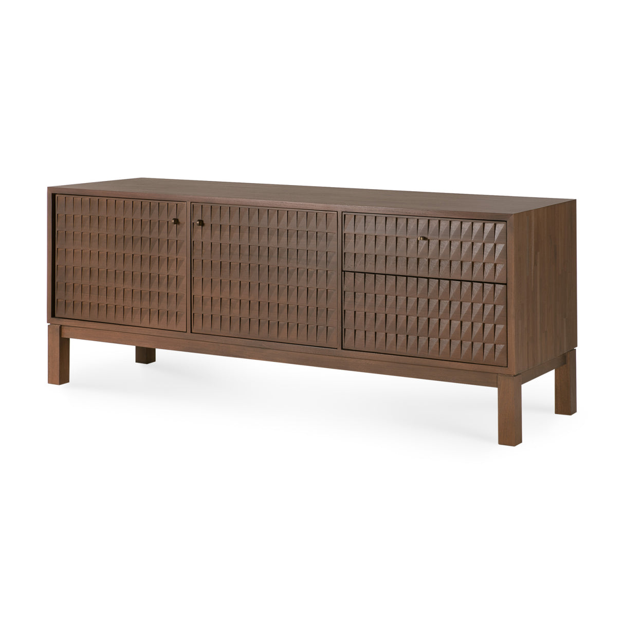 Modern European furniture - Brown Teak Carved TV Cabinet - www.oroa.com | Oroa.com