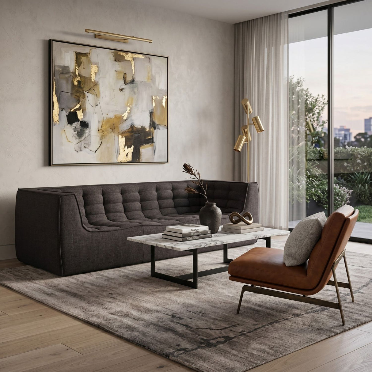 Modern or European furniture - Stitched Detail 3-Seater Sofa - www.oroa.com | Oroa.com