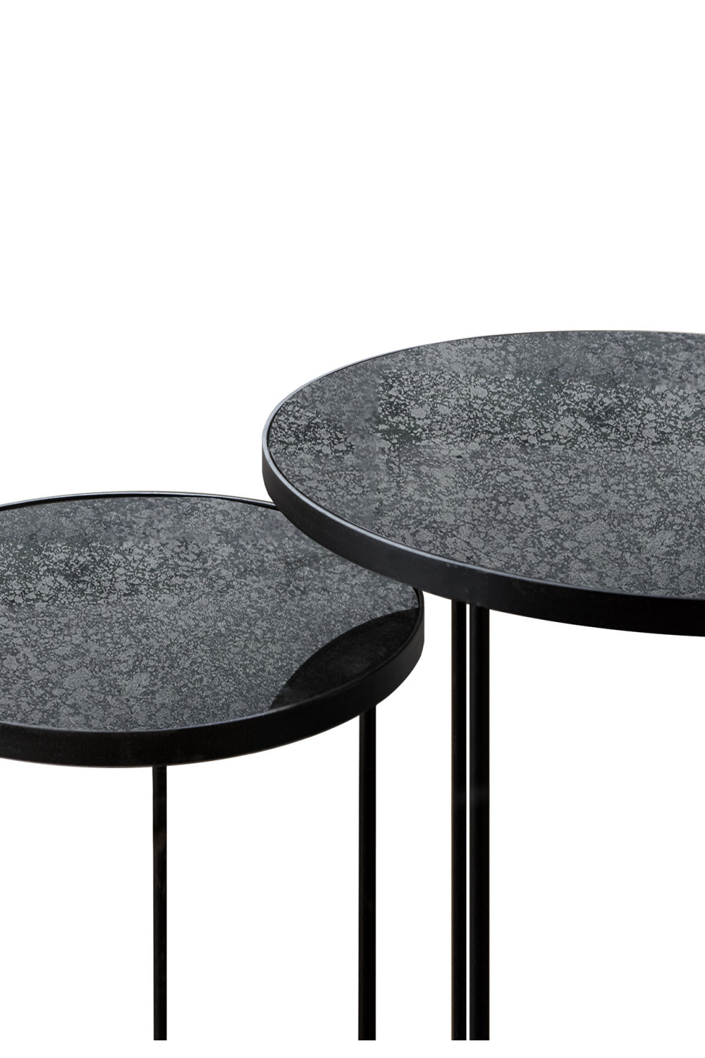 Round Nesting Side Table Set (2) | Ethnicraft Mirrored | OROA.com