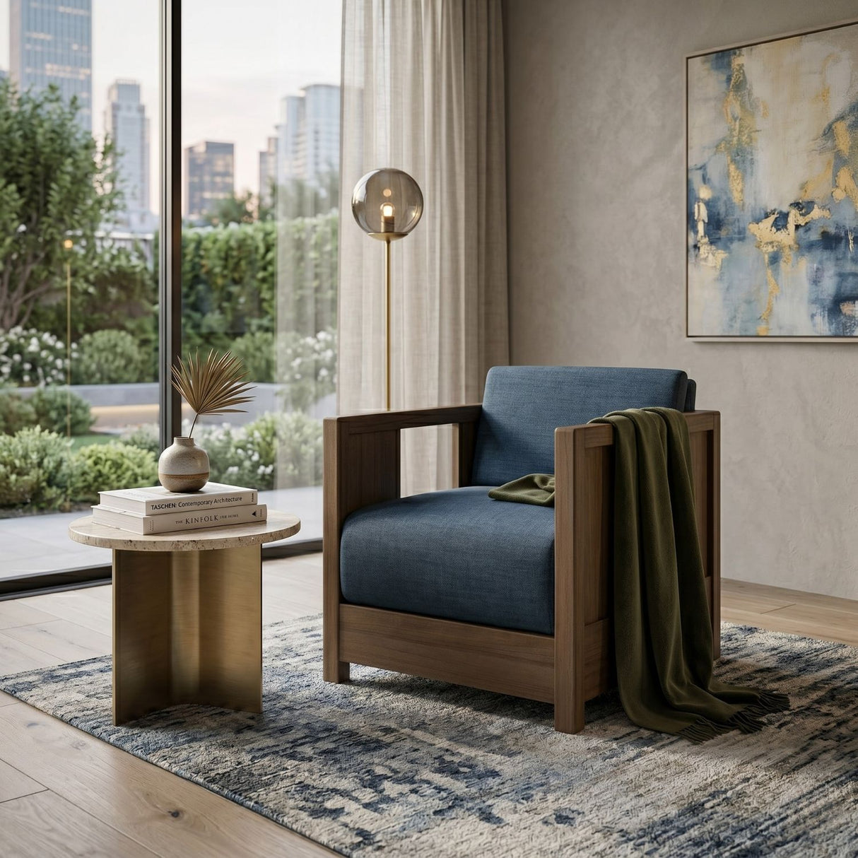 Modern or European furniture - Fabric Cushioned Lounge Chair - www.oroa.com | Oroa.com
