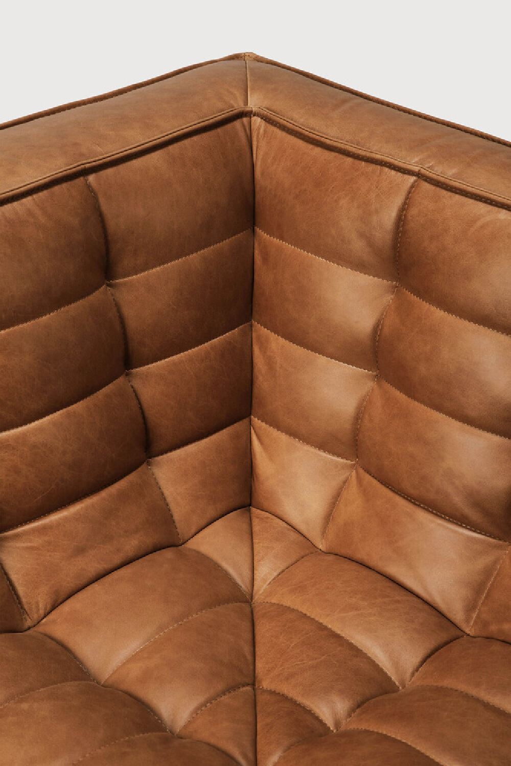 Brown Leather Modular Sofa Set | Ethnicraft N701 | Oroa.com