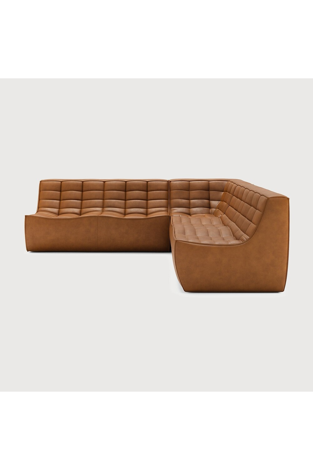 Brown Leather Modular Sofa Set | Ethnicraft N701 | Oroa.com