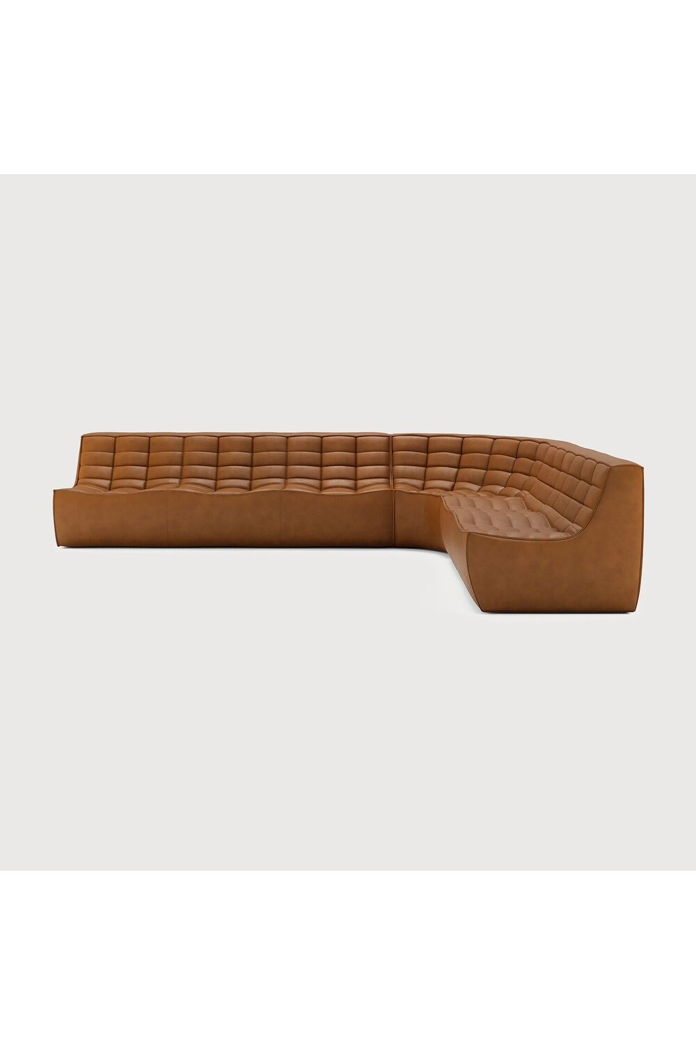 Brown Leather Modular Sofa | Ethnicraft N701 | Oroa.com