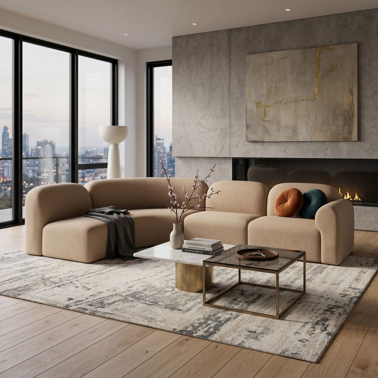 Modern or European furniture - Curved Modular Sofa Set - www.oroa.com | Oroa.com