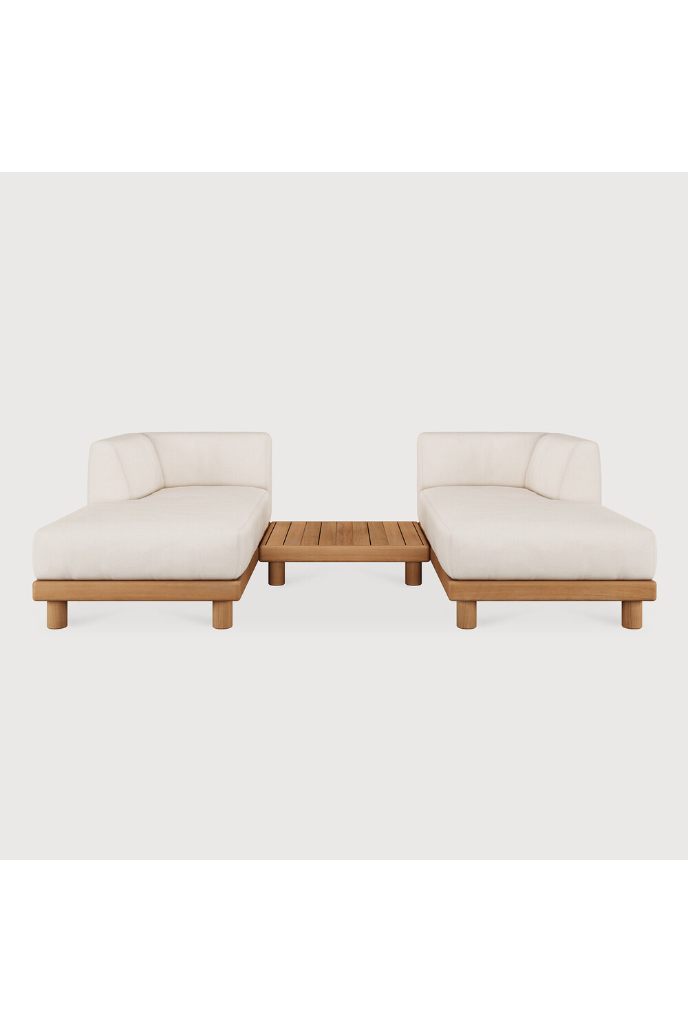 White Outdoor Chaise Lounge with Table | Ethnicraft | Oroa.com