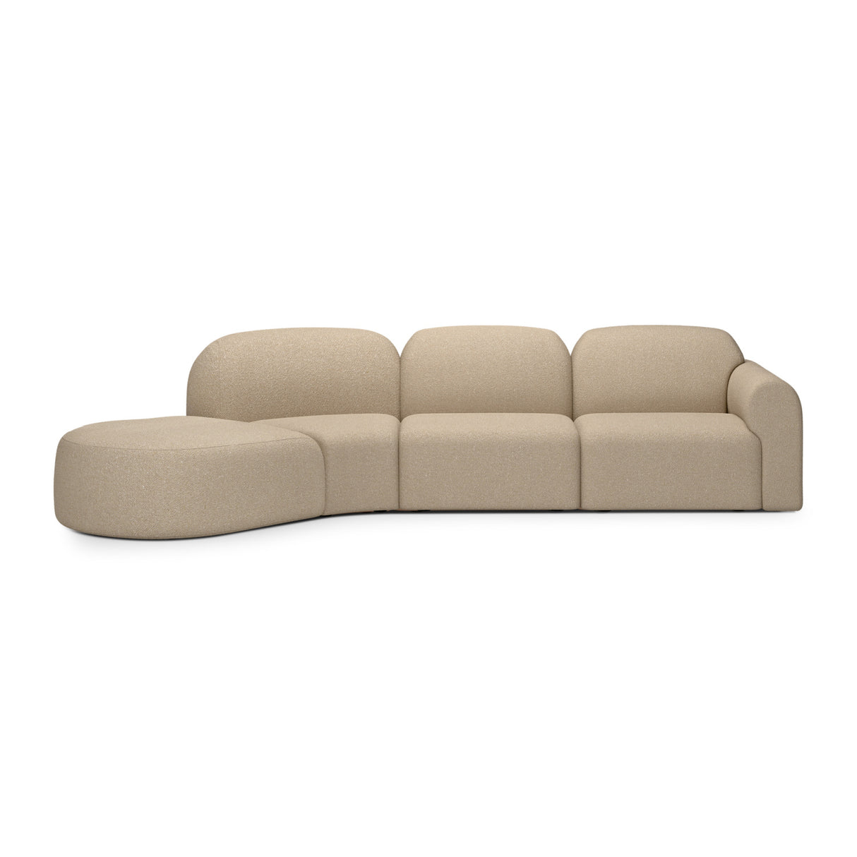 Modern European furniture - Curved Sofa with Semi-Circle Footstool - www.oroa.com | Oroa.com
