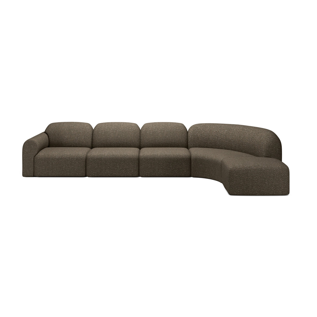 Modern European furniture - Curved Modular Sofa with Stool - www.oroa.com | Oroa.com