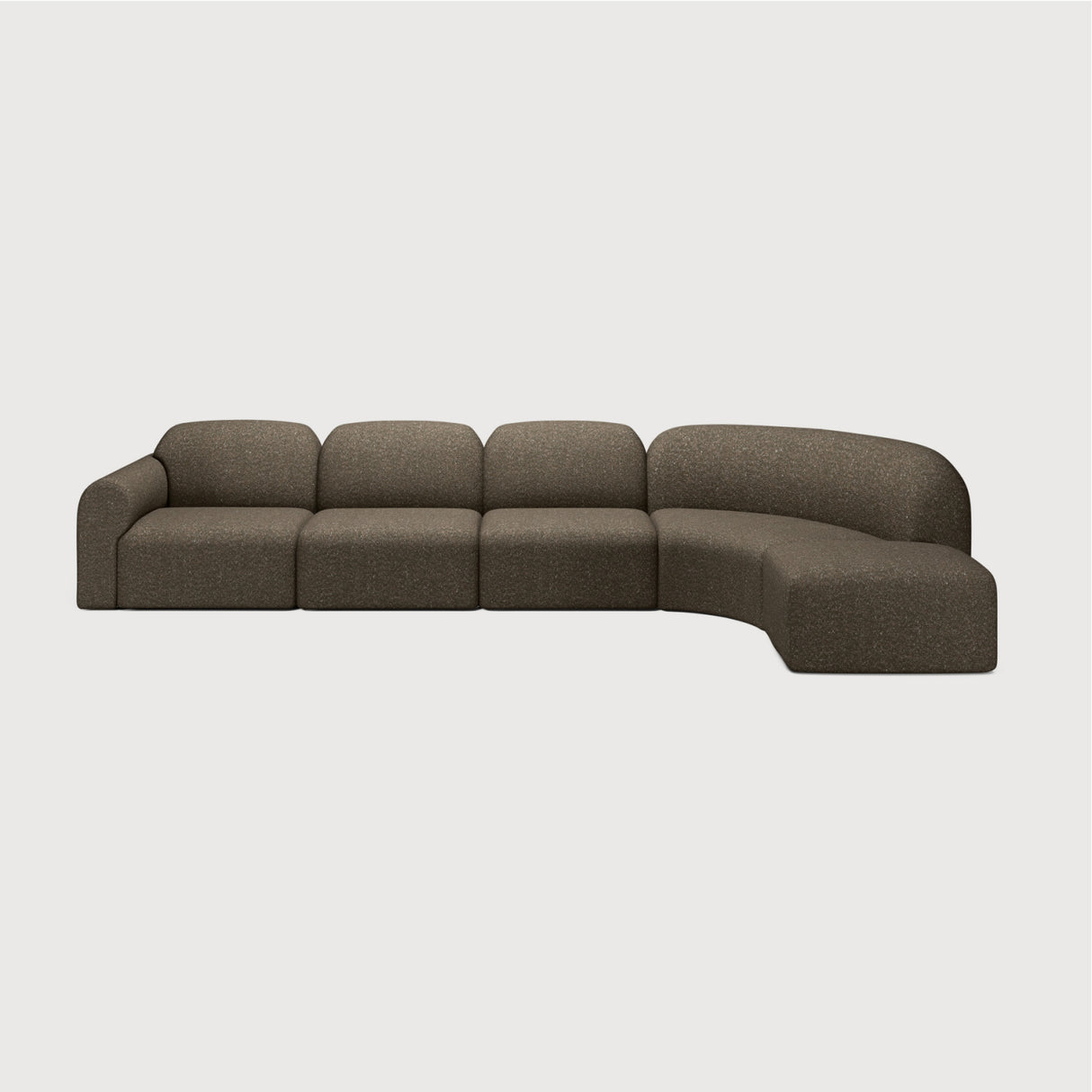 Modern European furniture - Curved Modular Sofa with Stool - www.oroa.com | Oroa.com