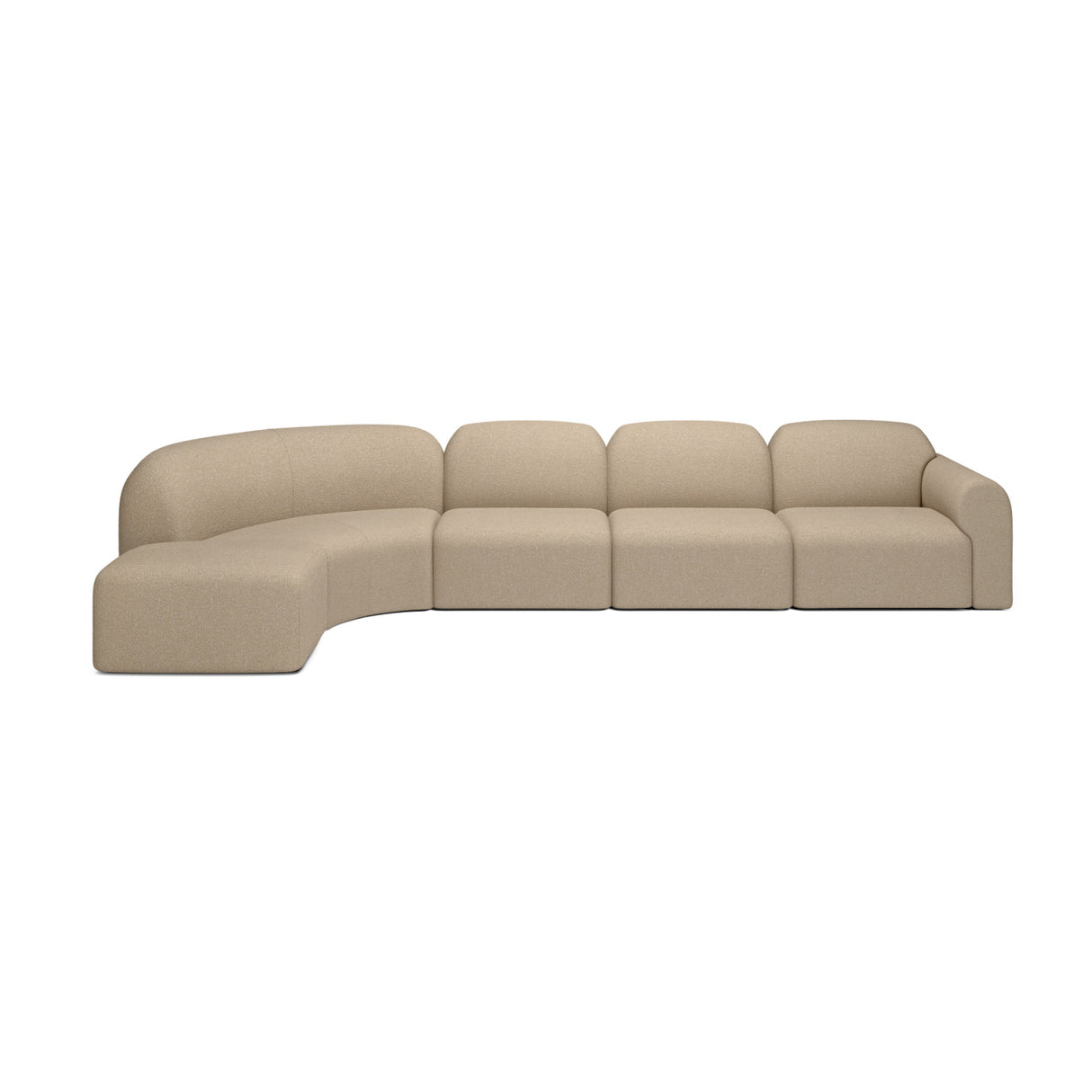 Modern European furniture - Curved Modular Sofa with Stool - www.oroa.com | Oroa.com