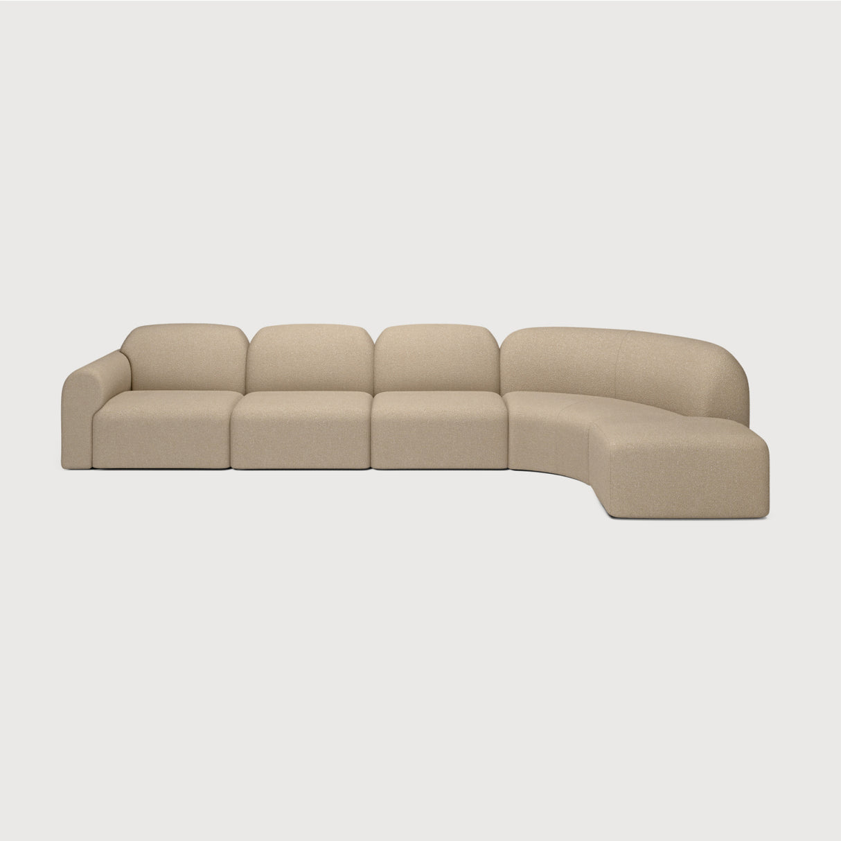 Modern European furniture - Curved Modular Sofa with Stool - www.oroa.com | Oroa.com