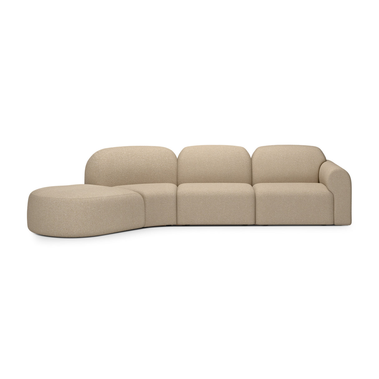 Modern European furniture - Curved Sofa with Semi-Circle Footstool - www.oroa.com | Oroa.com