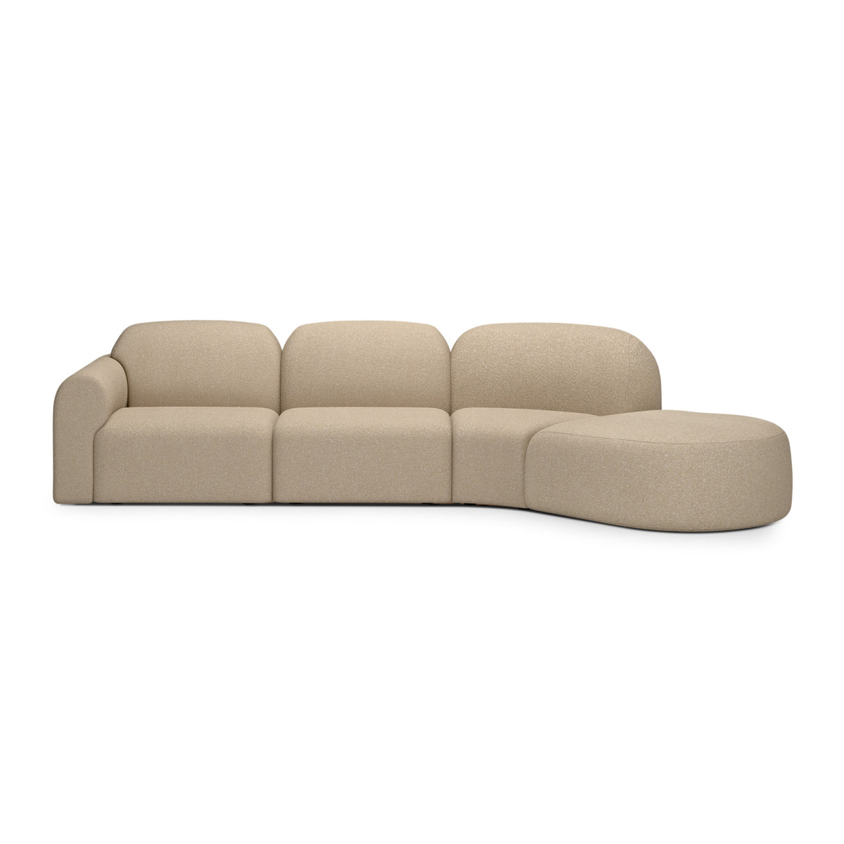 Modern European furniture - Curved Sofa with Semi-Circle Footstool - www.oroa.com | Oroa.com